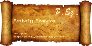 Pethely Szandra névjegykártya